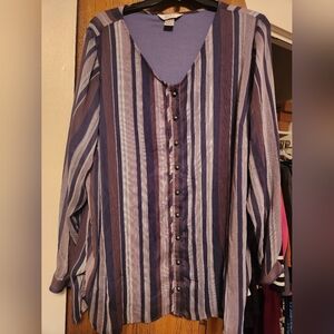Cj Banks Faux Button Blouse